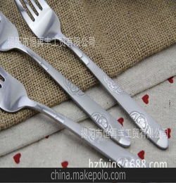 餐叉6支批 厂家直销不锈钢餐具日用百货 外贸餐具套装刀叉匙